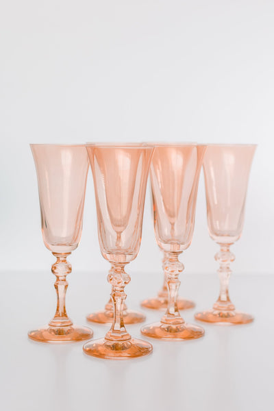 ESTELLE COLORED REGAL FLUTE - SET OF 6 {BLUSH PINK}