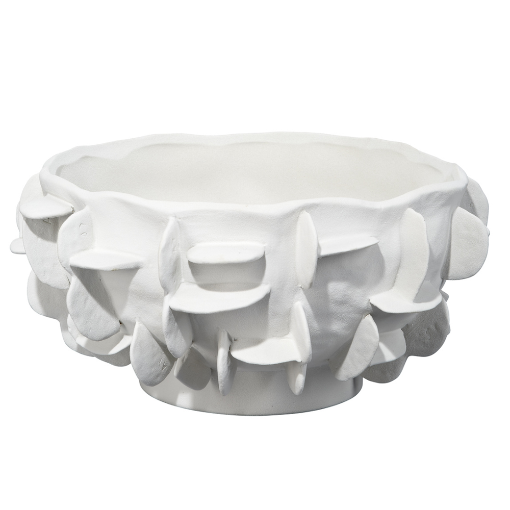 Geometric White Ceramic Bowl