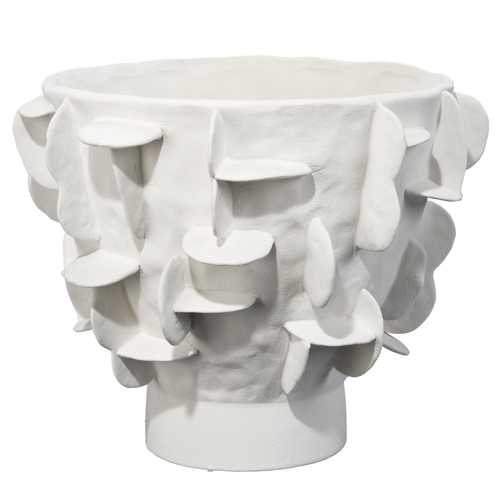 Geometric White Ceramic Vase