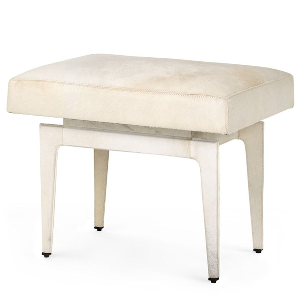 White Hair on Hide Stool