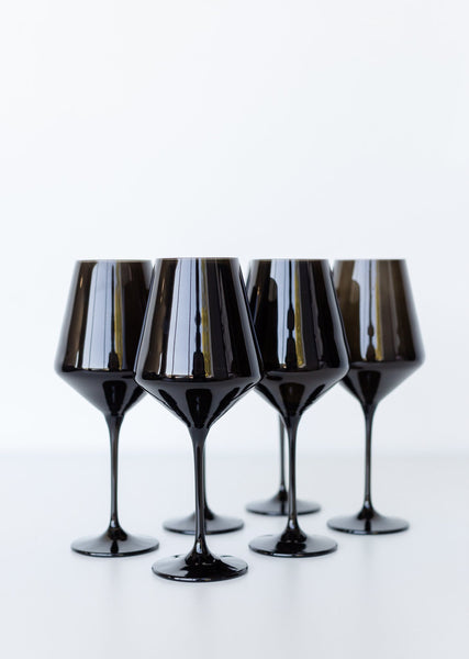 ESTELLE COLORED WINE STEMWARE - SET OF 6 {BLACK}