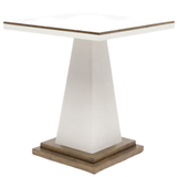 Faux Belgian Linen Side Table White or Navy