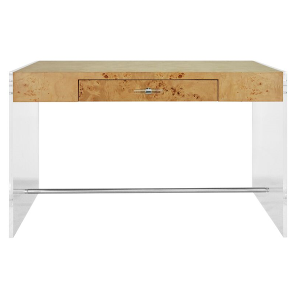 Lennon Acrylic and Burlwood Desk