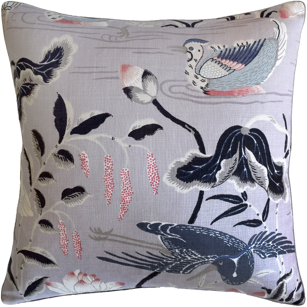 Lotus Garden (Lilac) 22" X 22" Pillow