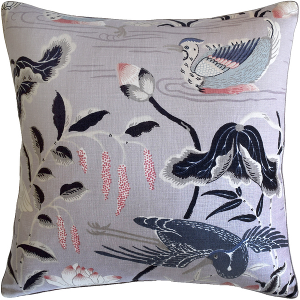 Lotus Garden (Lilac) 22" X 22" Pillow