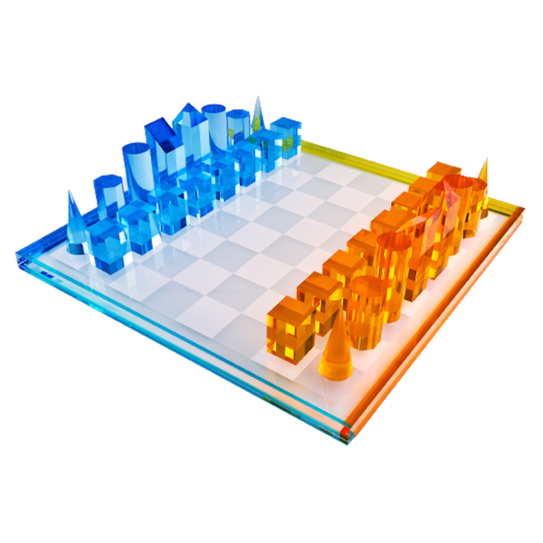 Lucite Multi Color Chess Set