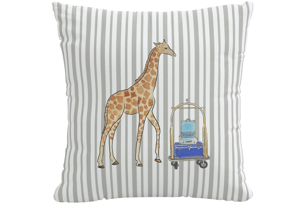 Gray Malin Decorative Pillow, Giraffe Stripe Grey