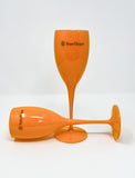 Veuve Clicquot Inspired Orange Champagne Flutes (Set of 4)