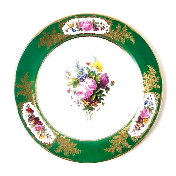 Sevres Green Tin Plate Set of 6