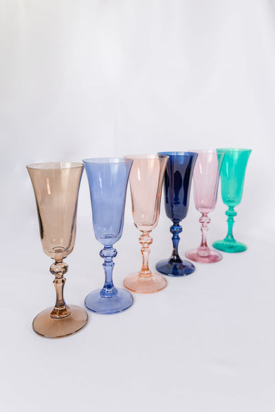 ESTELLE COLORED REGAL FLUTE - SET OF 6 {MIXED SET}