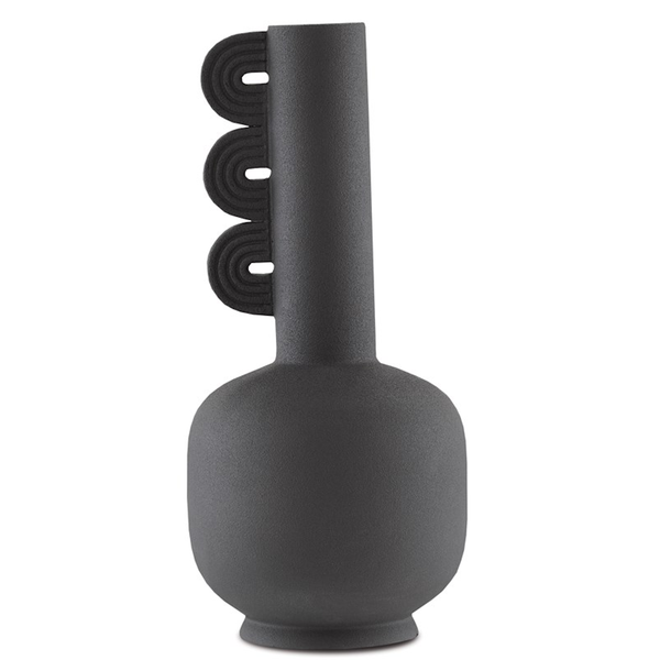Black Matte Ring Vase I