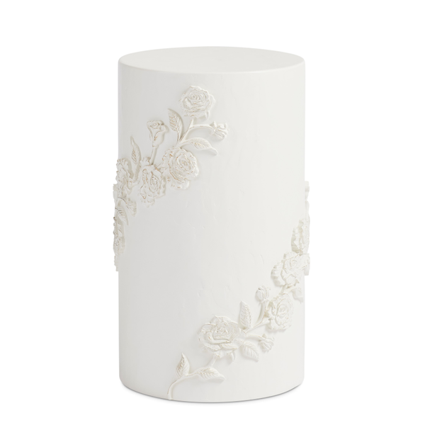 Rose White Plaster Accent Table