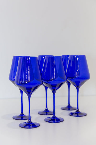 ESTELLE COLORED WINE STEMWARE - SET OF 6 {ROYAL BLUE}