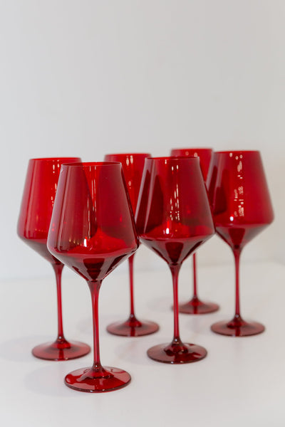 ESTELLE COLORED WINE STEMWARE - SET OF 6 {RED}