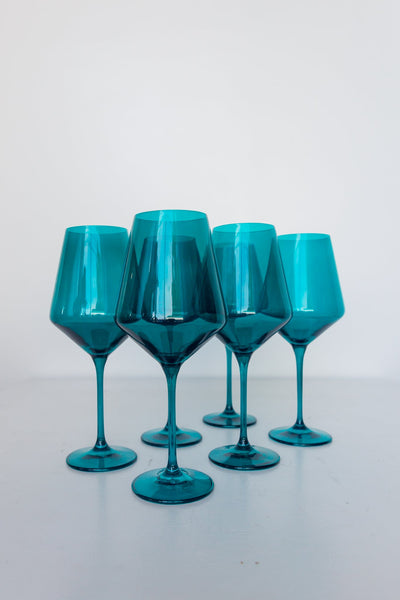 ESTELLE COLORED WINE STEMWARE - SET OF 6 {TEAL}