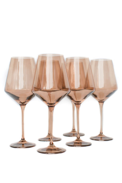 ESTELLE COLORED WINE STEMWARE - SET OF 6 {AMBER SMOKE}