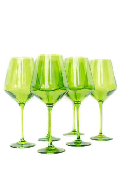 ESTELLE COLORED WINE STEMWARE - SET OF 6 {FOREST GREEN}