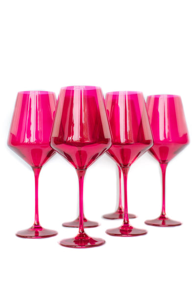 ESTELLE COLORED WINE STEMWARE - SET OF 6 {FUCHSIA}