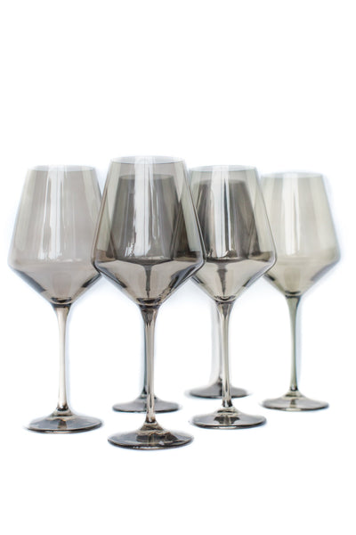 ESTELLE COLORED WINE STEMWARE - SET OF 6 {GRAY SMOKE}