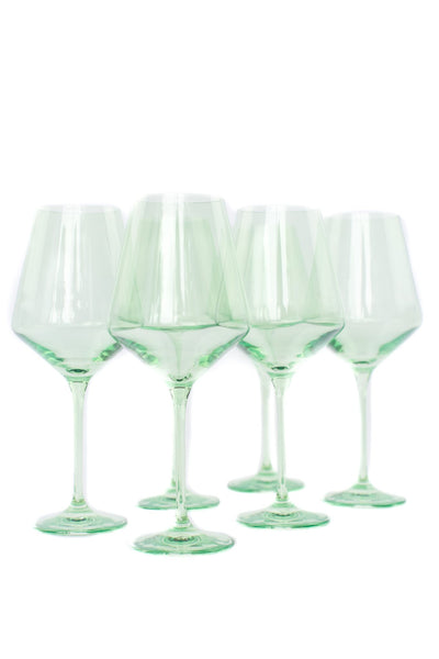 ESTELLE COLORED WINE STEMWARE - SET OF 6 {MINT GREEN}