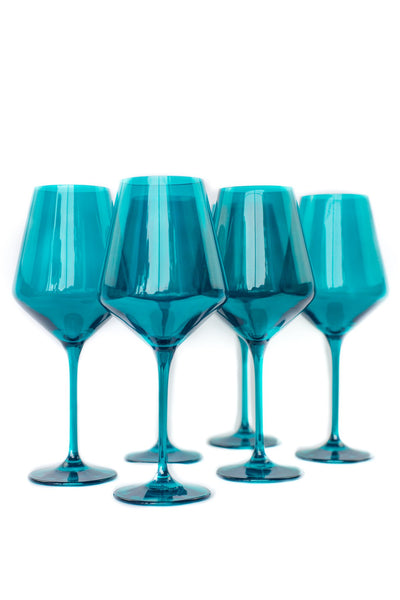 ESTELLE COLORED WINE STEMWARE - SET OF 6 {EMERALD GREEN}