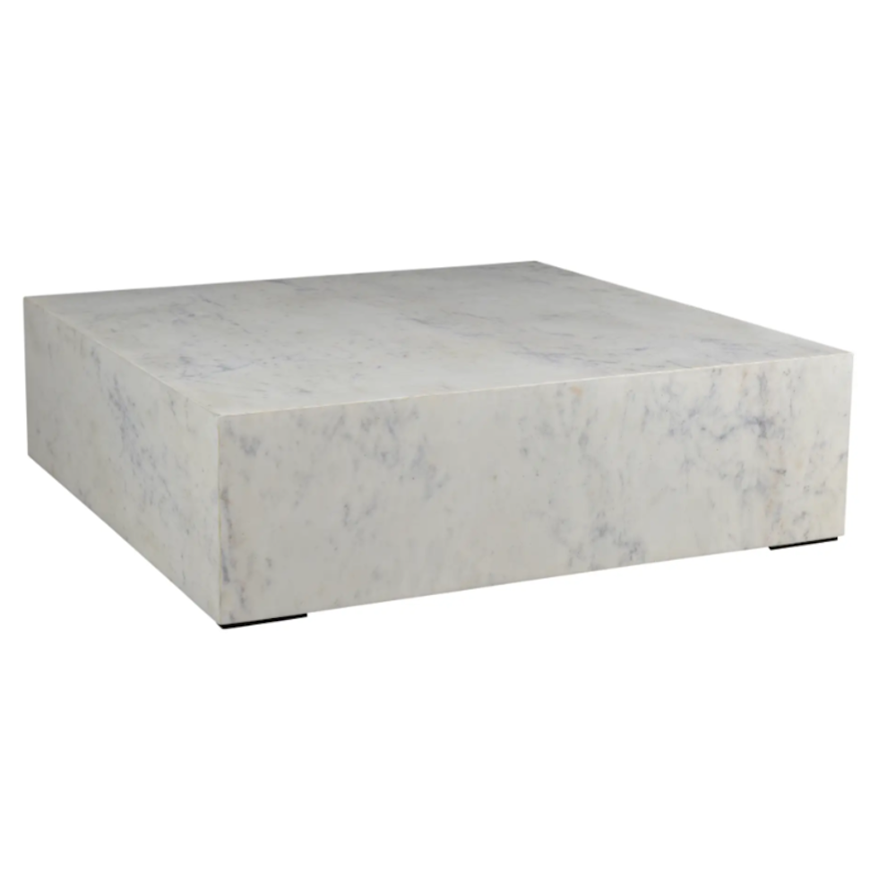 White Marble Stone Square Coffee Table