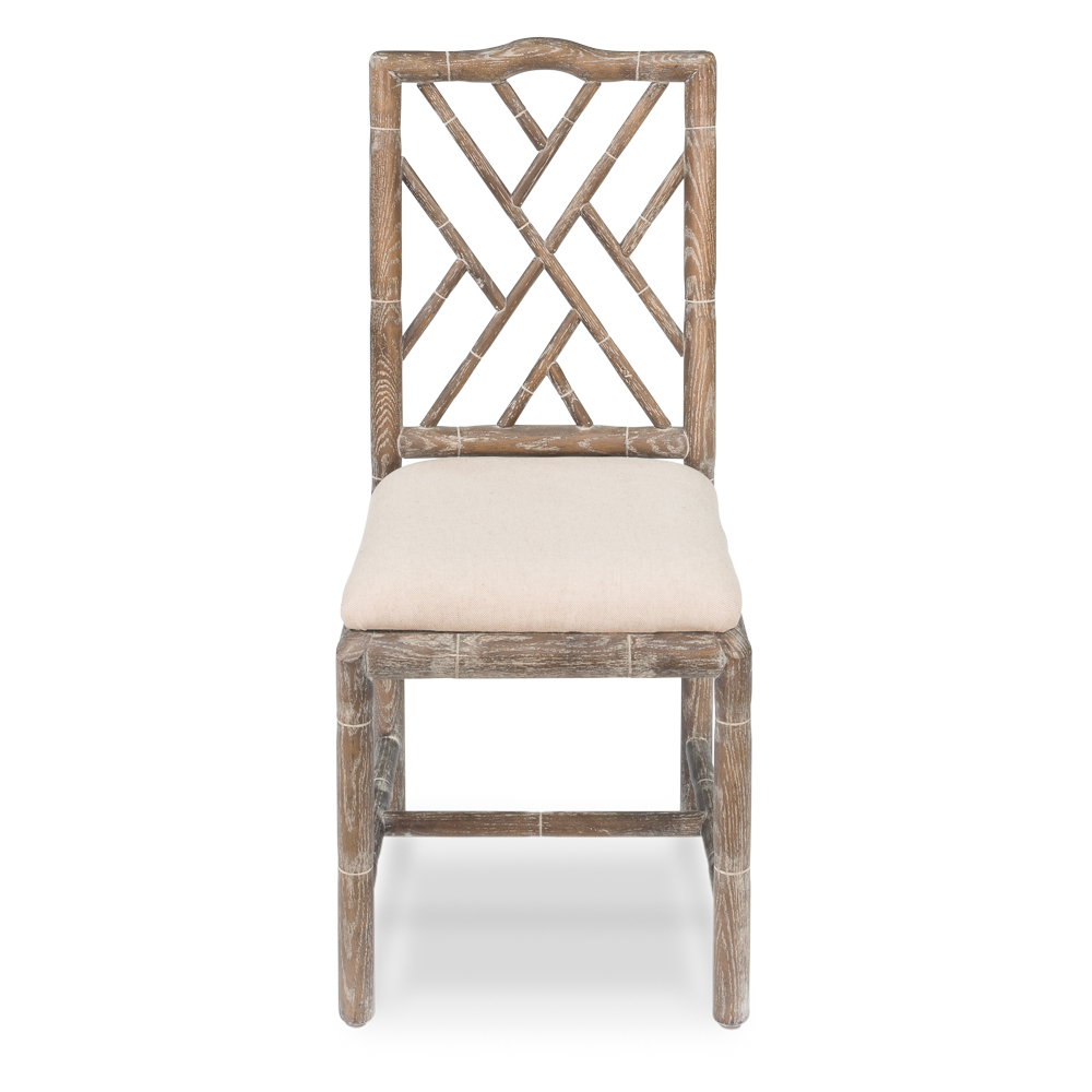 White Oak and Linen Bamboo Dining Chair (Set of 2)