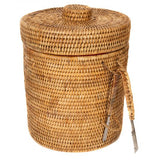 Rattan Ice Bucket with Tongs