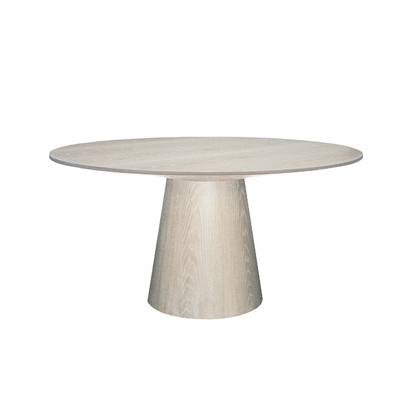 ROUND CERUSED OAK DINING TABLE