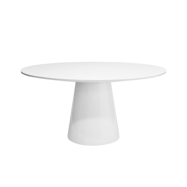White Lacquer Dining Table Round