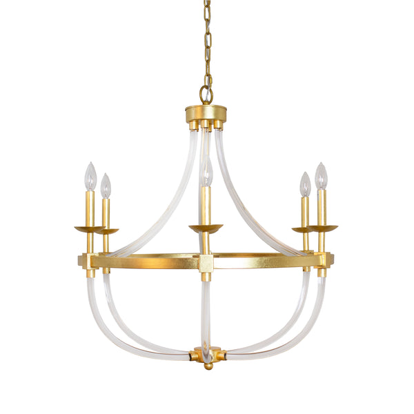 Ellie Acrylic and Gold Chandelier