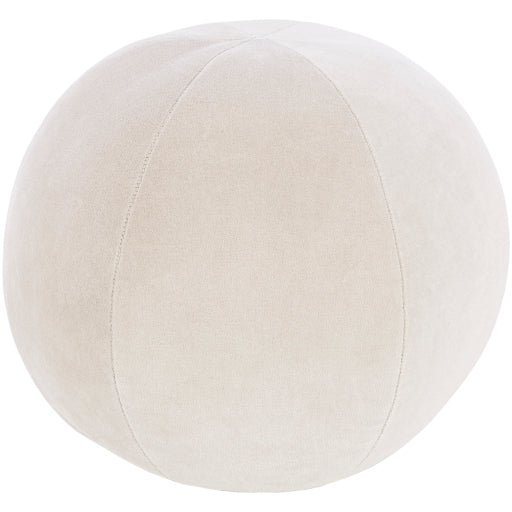 Cream Round Velvet Pillow