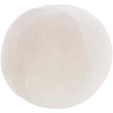 Cream Round Velvet Pillow