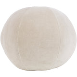Cream Round Velvet Pillow