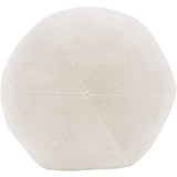 Cream Round Velvet Pillow