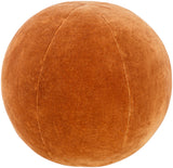 Orange Round Velvet Pillow