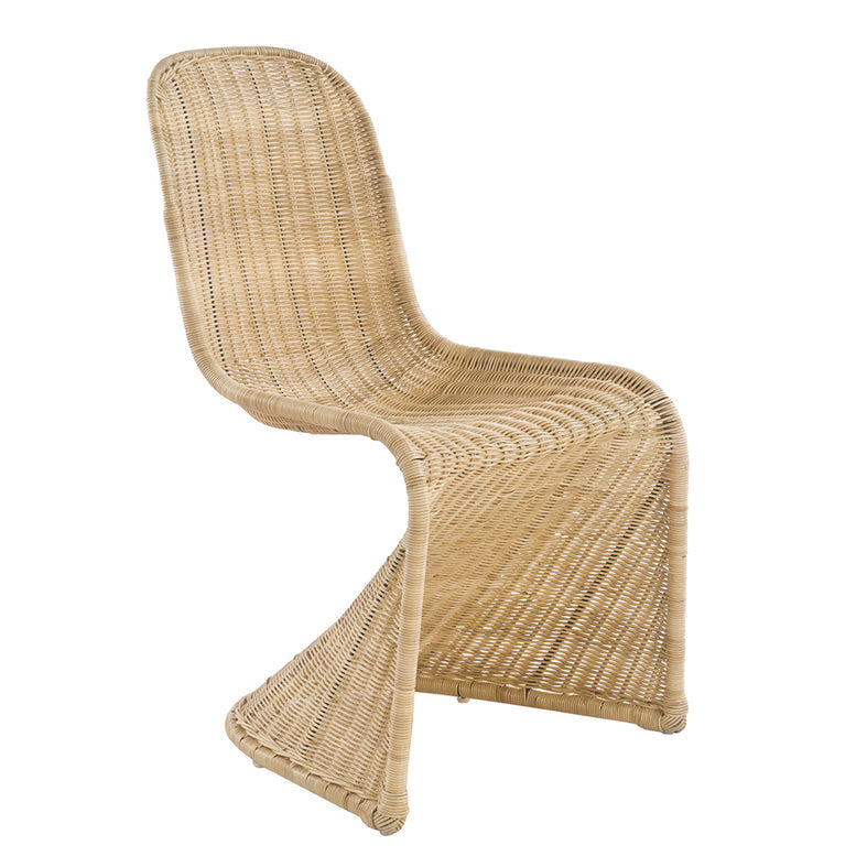 S Curve Rattan Dining Chair Natural