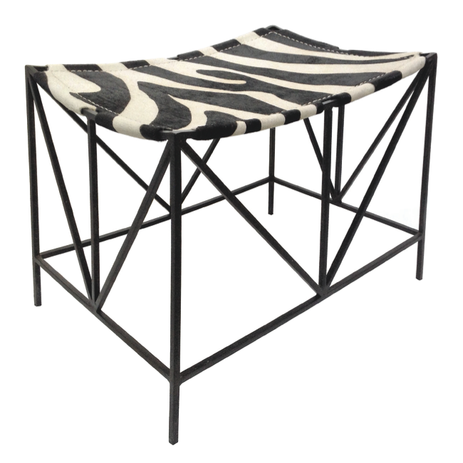 Zebra and Iron Bench