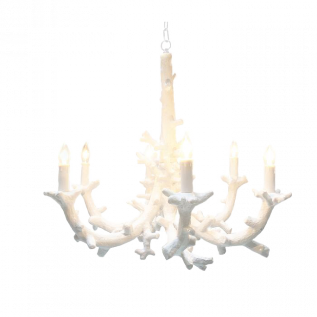 White Resin Coral Chandelier