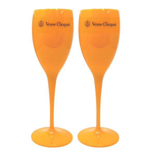 Veuve Clicquot Inspired Orange Champagne Flutes (Set of 4)