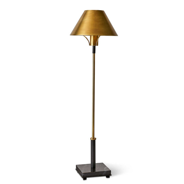 Brass and Black Marble Buffet Table Lamp