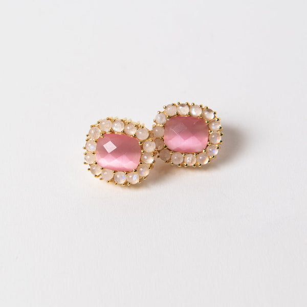 Reams Studs - Pink Quartz by Addison Weeks