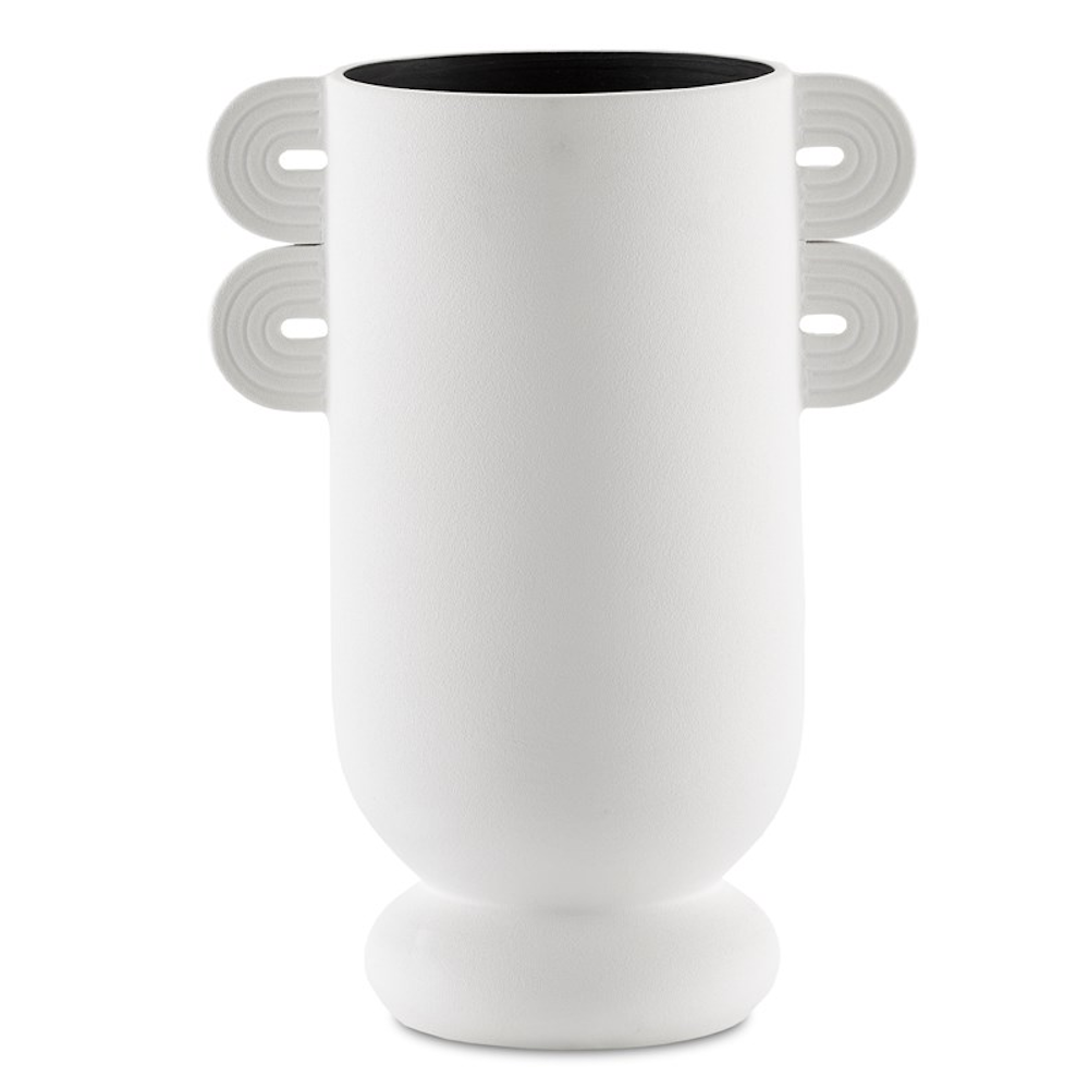 Artisanal White Loop Vase