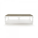 Alec Acrylic and Wood Cocktail Table