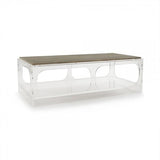 Alec Acrylic and Wood Cocktail Table